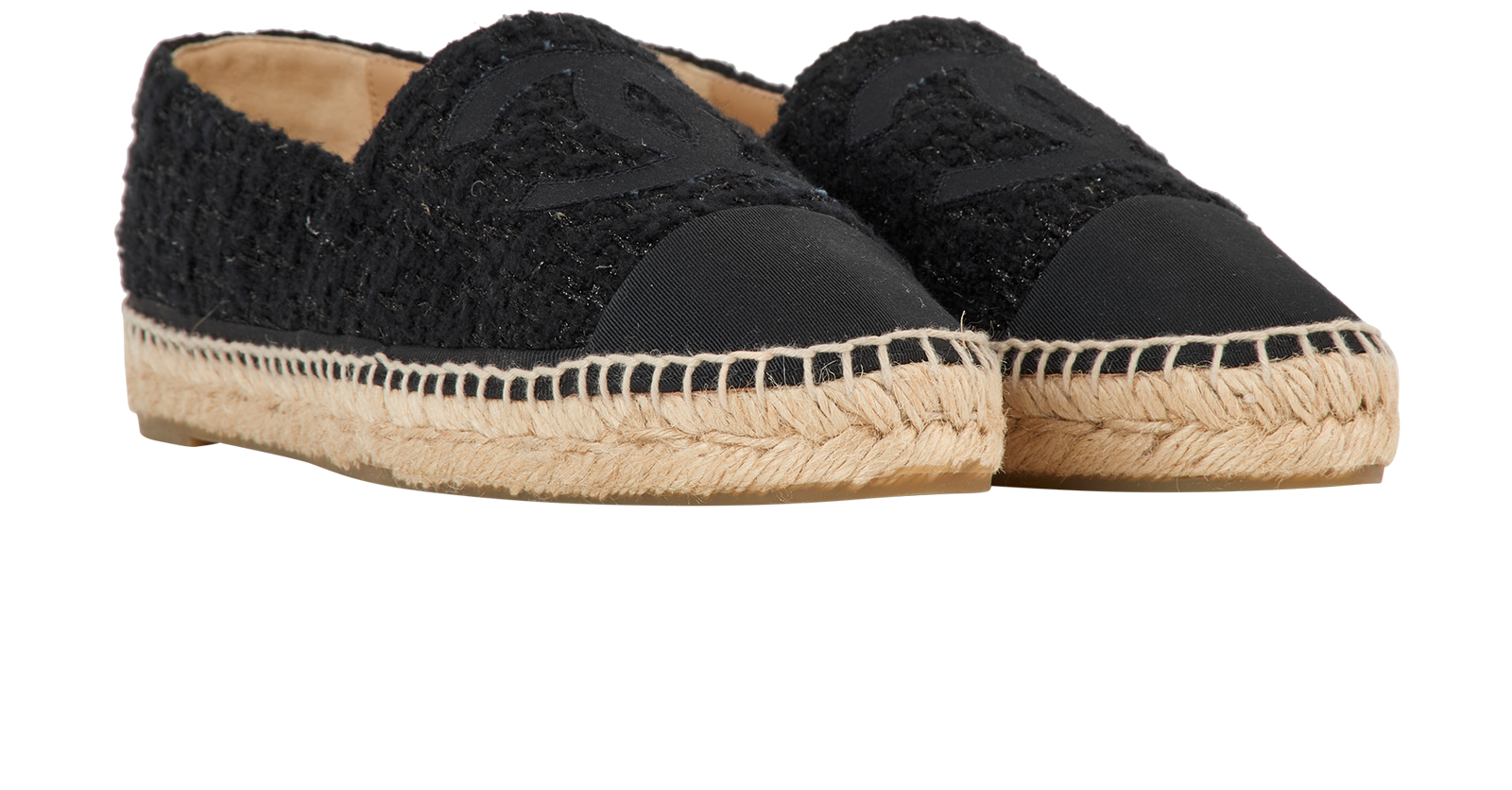 Chanel CC Espadrilles, &pound;520, Shoes, Black, Tweed, Side view