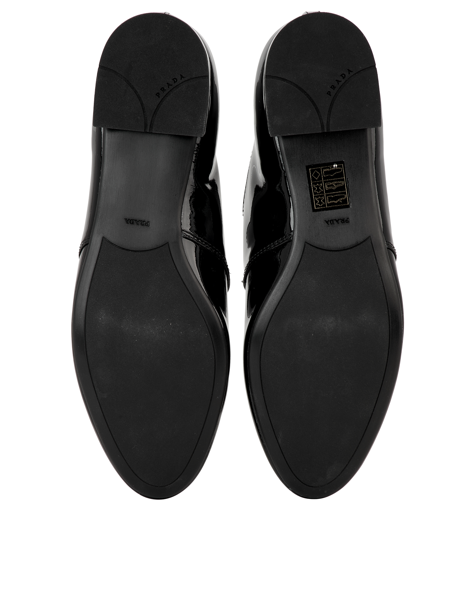 Prada Lace Up Shoes, &pound;295, Shoes, Black, Patent Leather, Top view