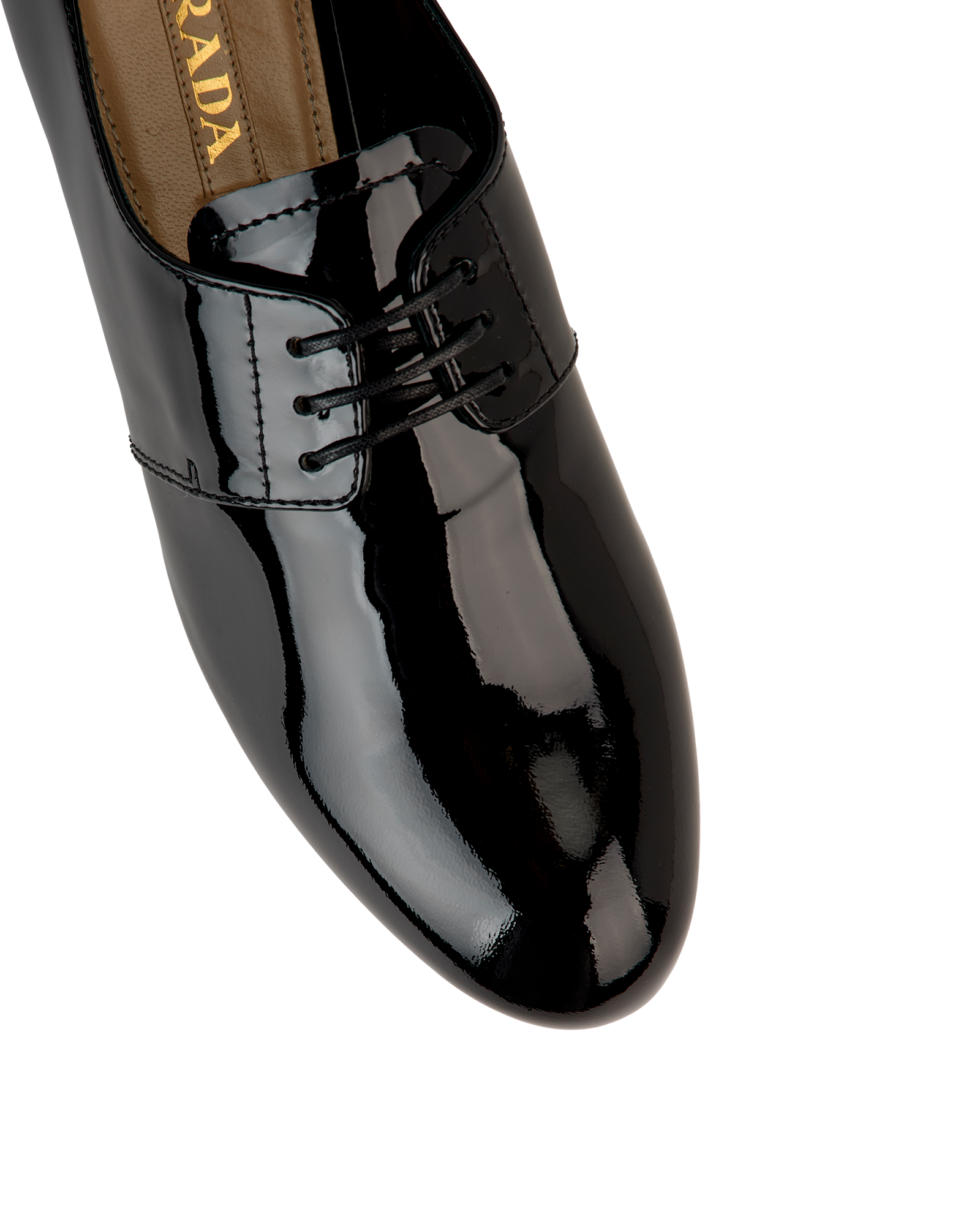 Prada Lace Up Shoes, &pound;295, Shoes, Black, Patent Leather, Other view