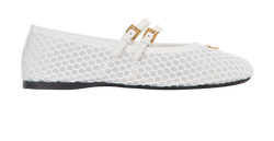 Prada Ballerina Flats, Mesh, White, UK7, DB/B, 3*