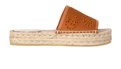 Gucci GG Espadrilles Sliders, &pound;275, Shoes, Brown, Fabric, Front view