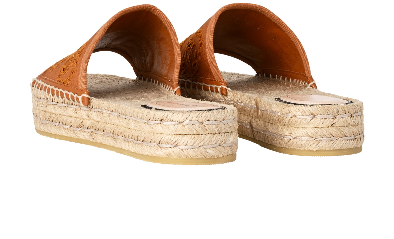 Gucci GG Espadrilles Sliders, &pound;275, Shoes, Brown, Fabric, Back view