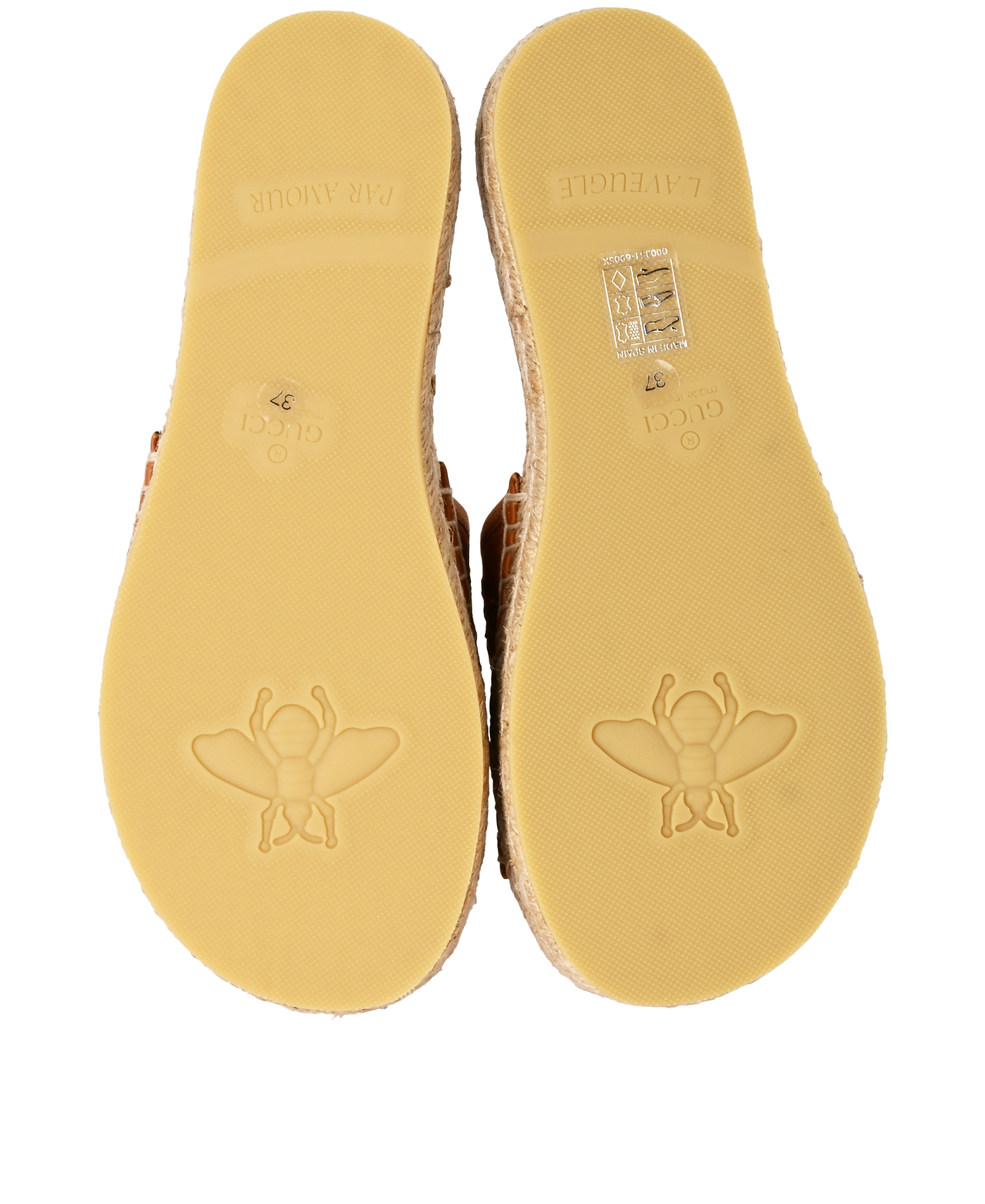 Gucci GG Espadrilles Sliders, &pound;275, Shoes, Brown, Fabric, Top view