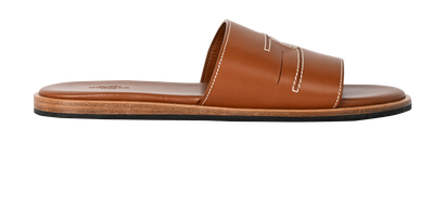 Hermes Slip On Sandals, £550, Shoes, Brown, Leather, Front view