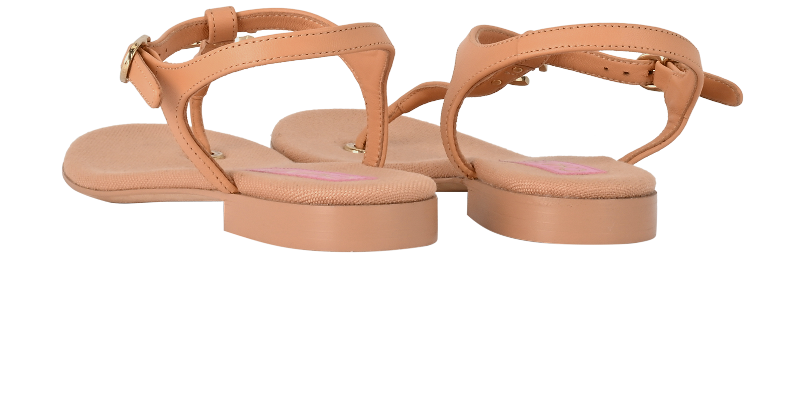 Chanel CC T Strap Sandals, &pound;420, Shoes, Beige, Fabric/Leather, Back view