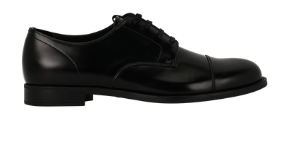 Prada Spazzolato Roi, £290, Shoes, Black, Leather, Front view