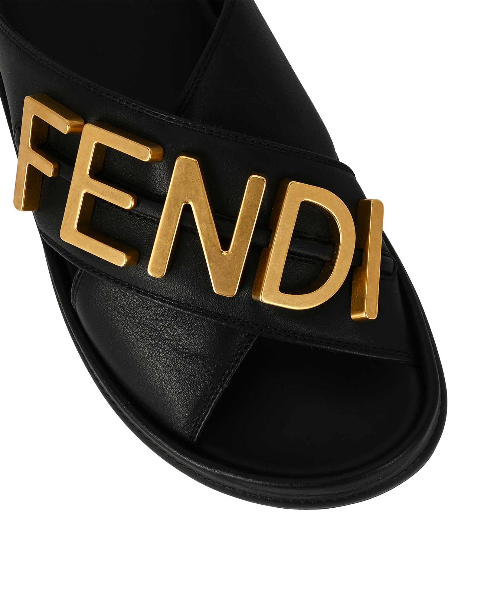 Fendi Fendigraphy Slide Sandals, &pound;320, Shoes, Black, Leather, Other view