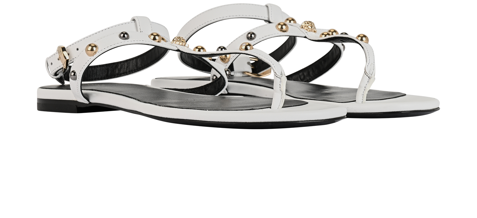 Versace Sandals, &pound;180, Shoes, White, Leather, Side view