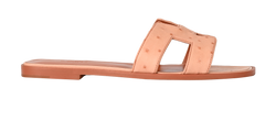 Hermes Oran Sandals, Ostrich, Pink, UK5.5, B/DB, 3*