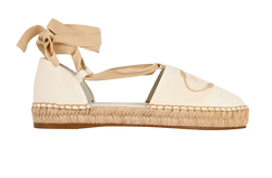 Prada Lace Up Espadrilles, Canvas, Cream, UK5, 2*