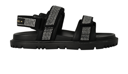 Christian Dior Crystal Dioract Sandals, £495, Shoes, Black, Crystal/Leather, Front view