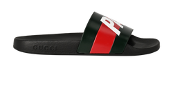 Gucci Palace Web Slides, Rubber, Blk/Green/Red, UK5, B/DB, 3*