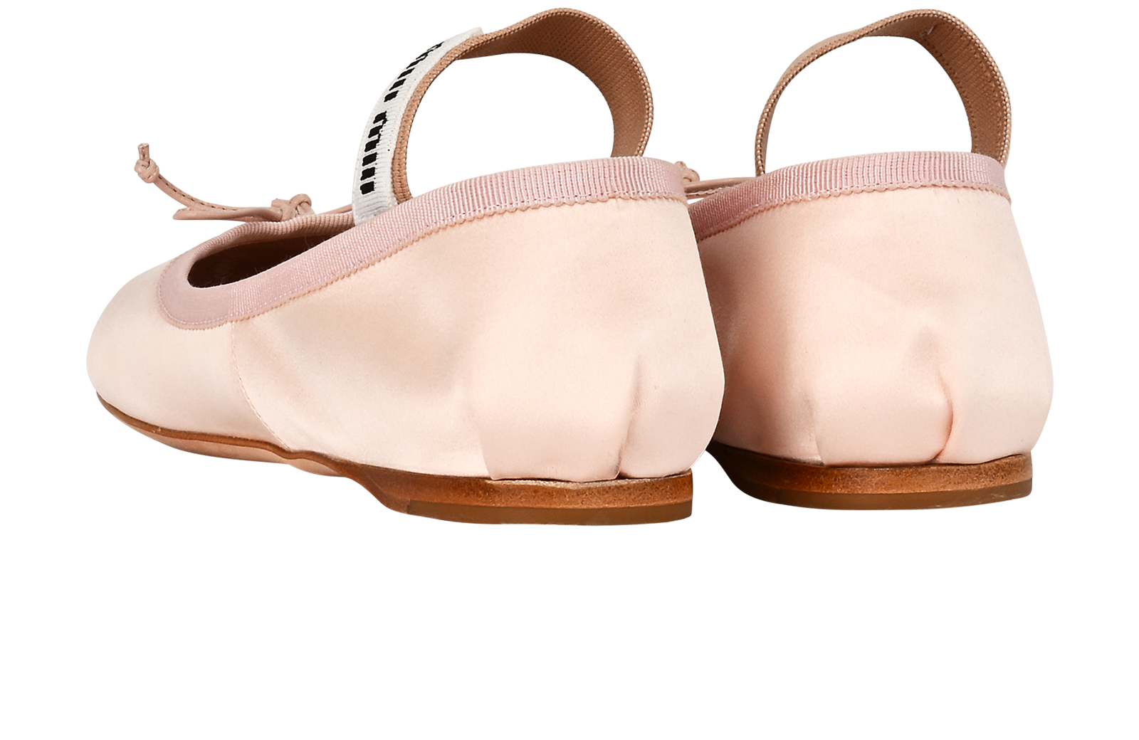 Miu Miu Ballet Flats, &pound;495, Shoes, Pink, Satin, Back view