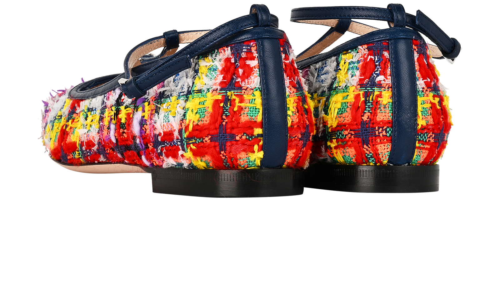 Gucci Ballet Flats, &pound;380, Shoes, Navy/Red, Tweed, Back view
