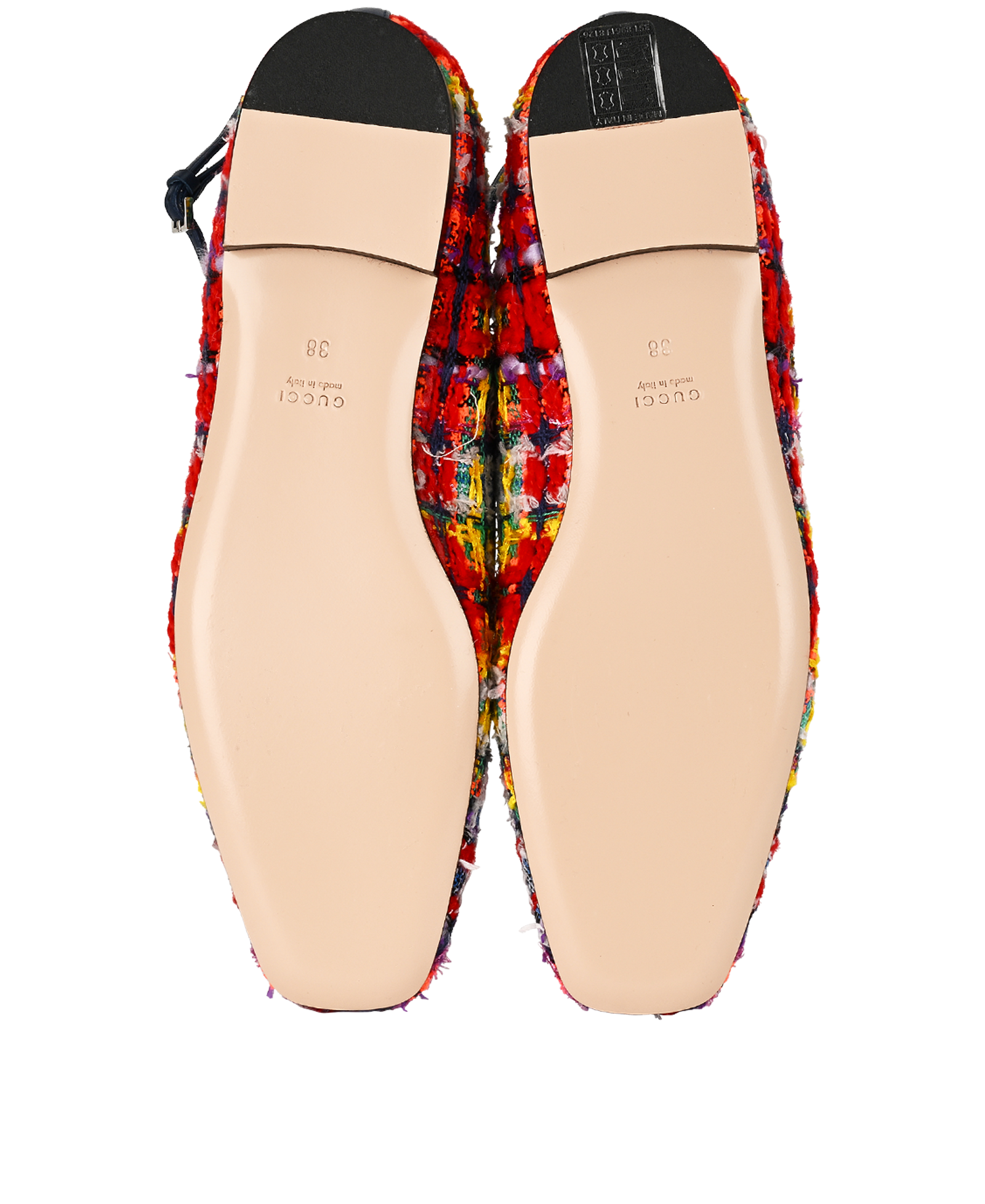 Gucci Ballet Flats, &pound;380, Shoes, Navy/Red, Tweed, Top view