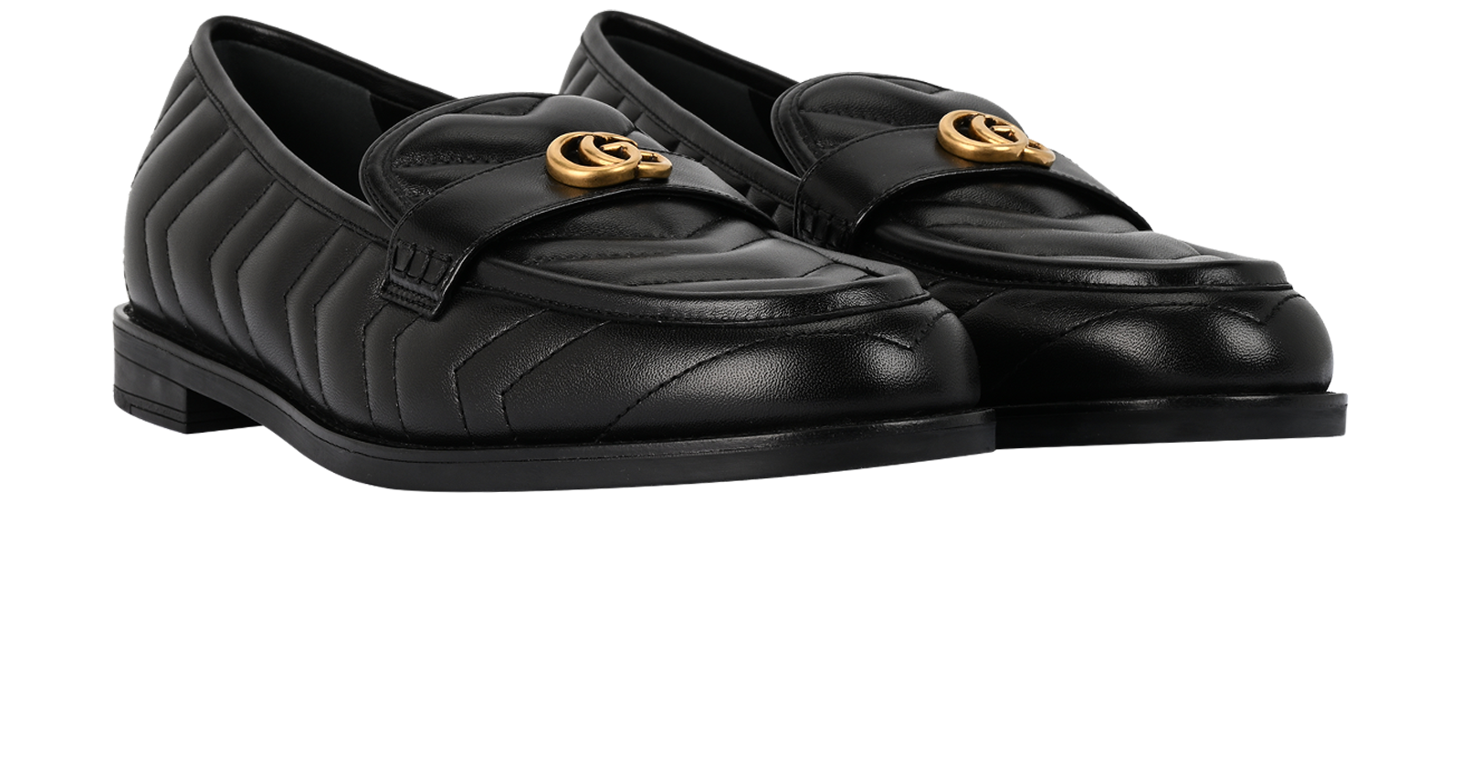 Gucci Marmont Loafers, &pound;375, Shoes, Black, Leather, Side view