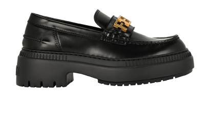 Fendi Logo Chunky Loafer, &pound;350, Shoes, Black, Leather, Front view