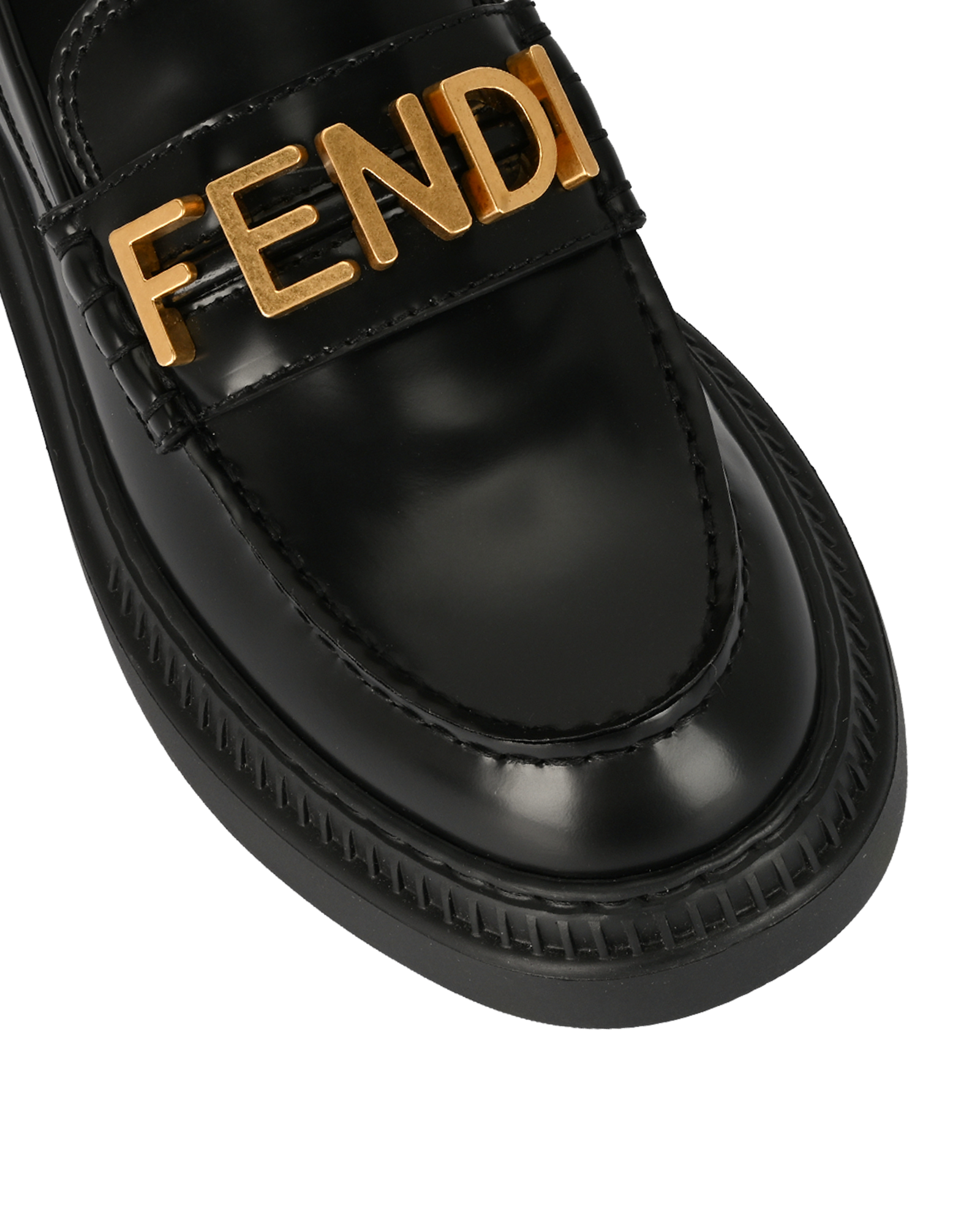 Fendi Logo Chunky Loafer, &pound;350, Shoes, Black, Leather, Other view