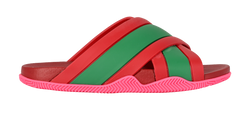 Gucci Web Pool Slides, Rubber, Red/Green/Pink, UK3, B/DB, 3*