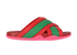 Gucci Web Pool Slides, &pound;220, Shoes, Green/Pink/Red, Rubber, Front view