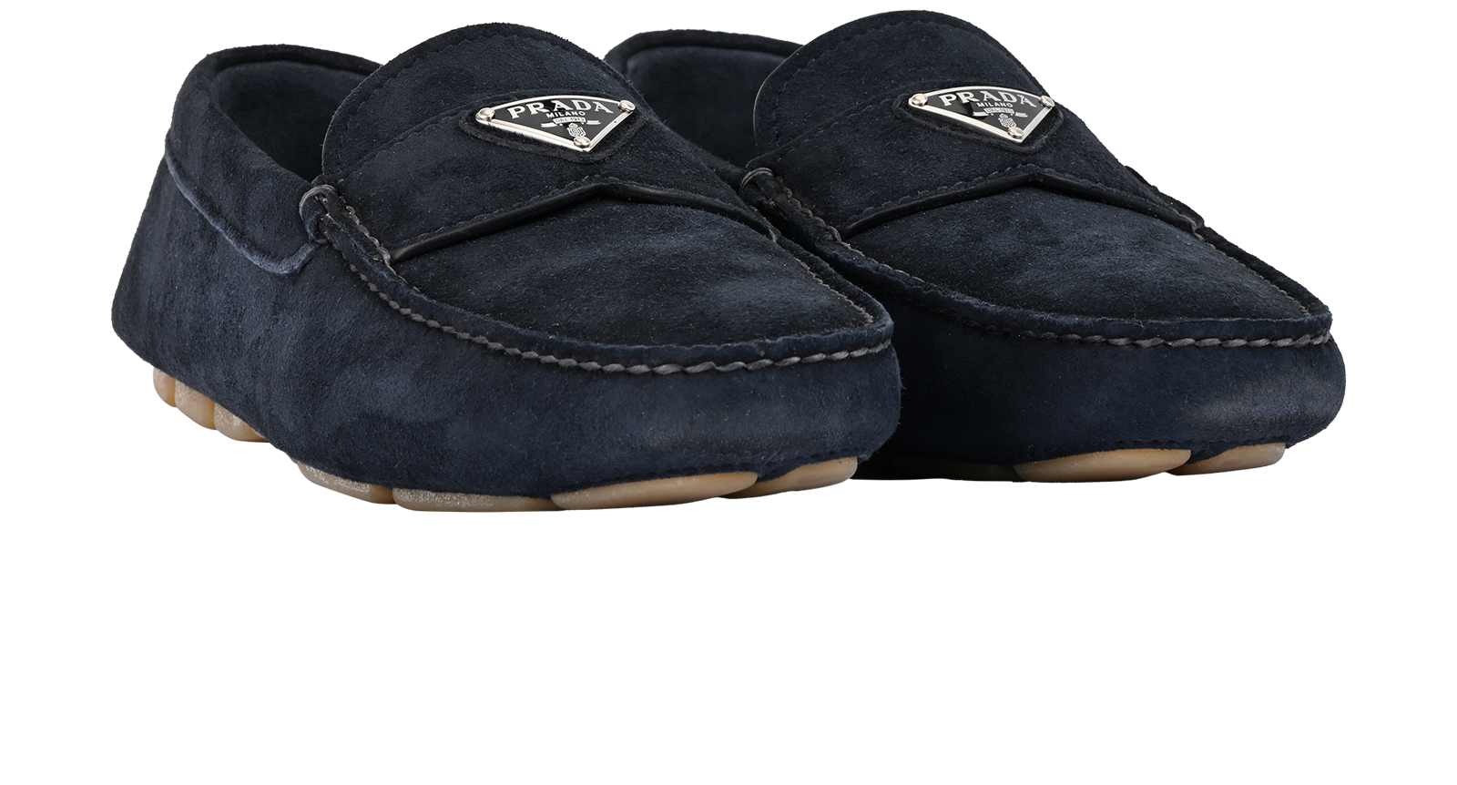 Prada Mules, &pound;290, Shoes, Navy, Suede, Side view