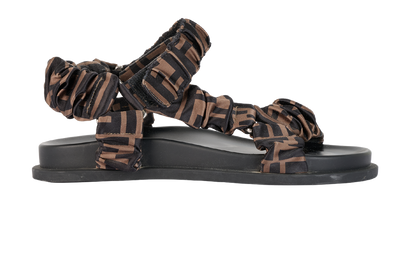 Fendi FF Sandals, &pound;220, Shoes, Brown, Leather/Satin, Front view