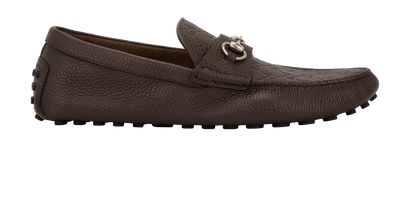 Gucci GG Horsebit Driving Shoes, &pound;295, Shoes, Brown, Leather, Front view