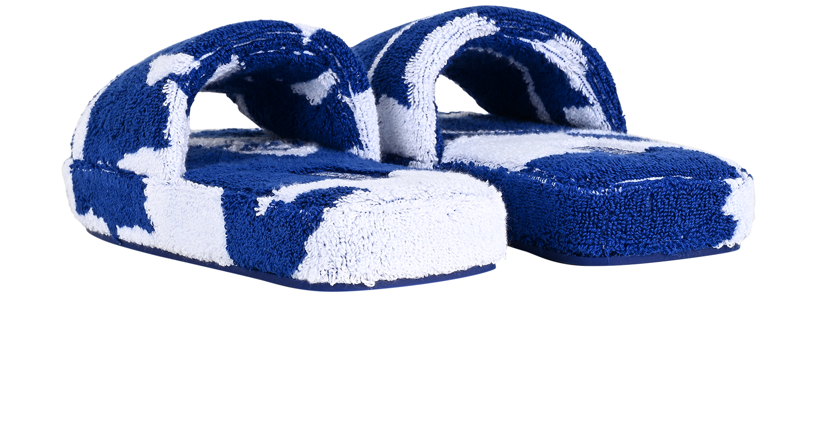 Burberry Towelling Sliders, &pound;80, Shoes, Blue/White, Fabric, Back view