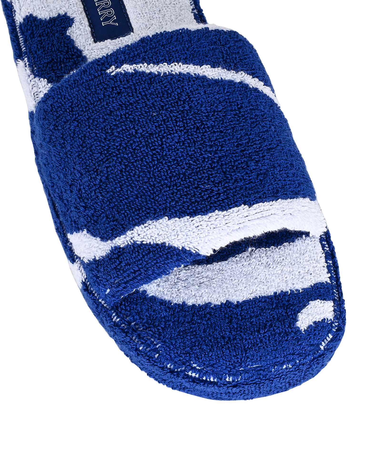 Burberry Towelling Sliders, &pound;80, Shoes, Blue/White, Fabric, Other view