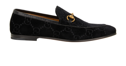 Gucci GG Loafers, &pound;395, Shoes, Black, Velvet, Front view