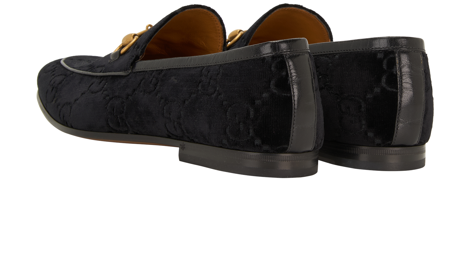 Gucci GG Loafers, &pound;395, Shoes, Black, Velvet, Back view