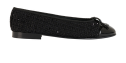 Chanel Sequin & Tweed Ballet Flats, Fabric/Patent, Black, UK 4,DB/B/RCT,3*