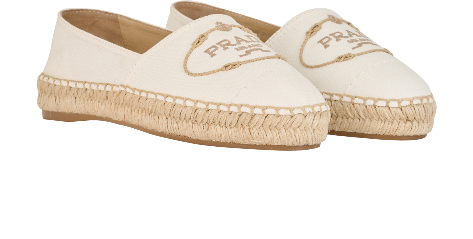 Prada Logo Espadrilles, &pound;250, Shoes, White, Canvas, Side view