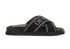 Off-White Cloud Criss-Cross Slides, &pound;175, Shoes, Black, Leather, Front view