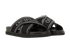 Off-White Cloud Criss-Cross Slides, &pound;175, Shoes, Black, Leather, Side view