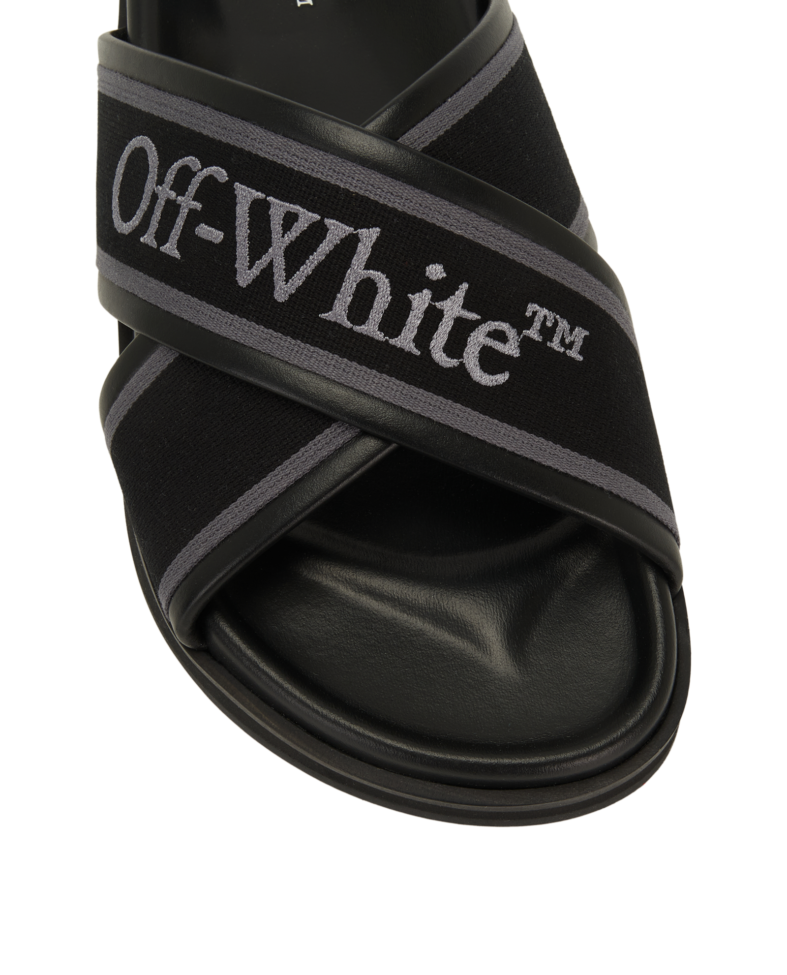 Off-White Cloud Criss-Cross Slides, &pound;175, Shoes, Black, Leather, Other view