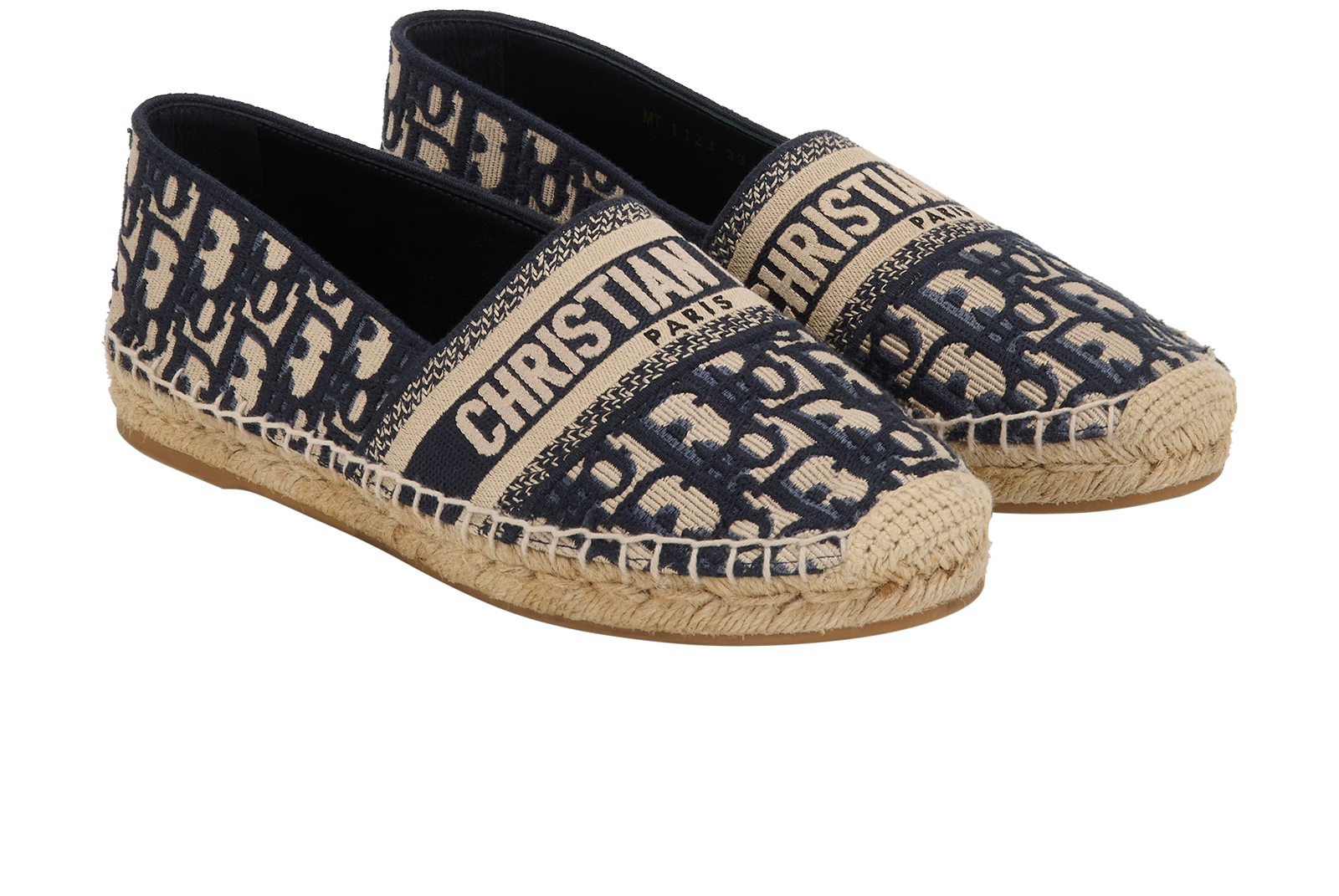 Christian Dior Granville Espadrilles, &pound;295, Shoes, Beige/Blue, Canvas, Side view