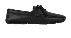 Prada Laced Loafers, Mens, Leather, Black, UK11, B/DB, 4*