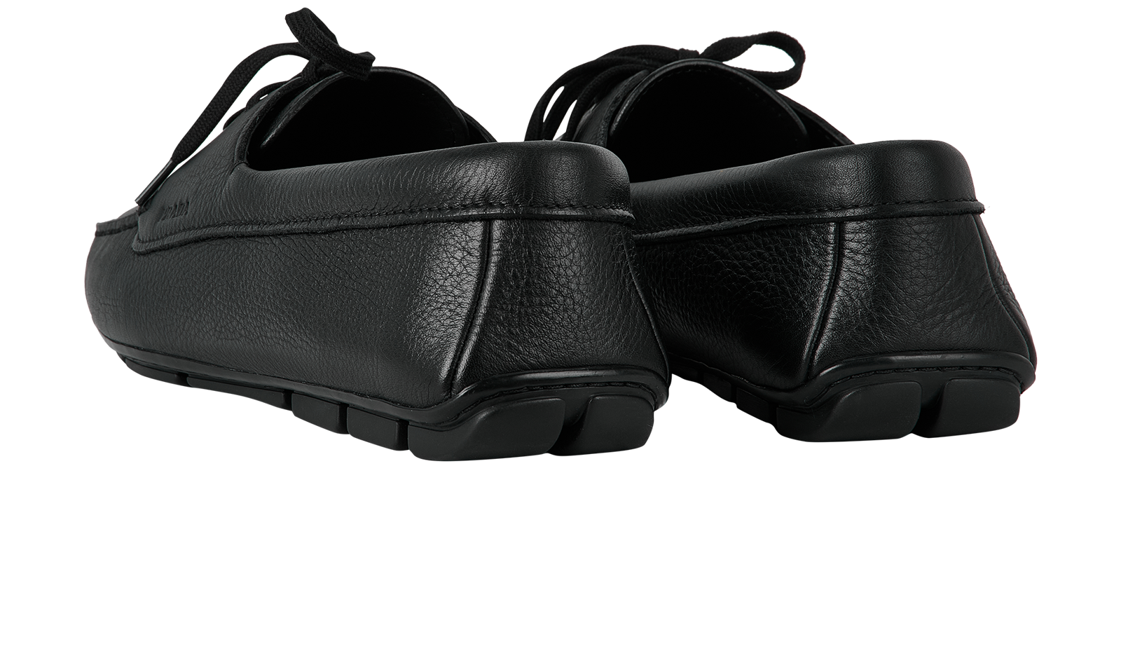 Prada Laced Loafers, &pound;320, Shoes, Black, Leather, Back view