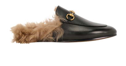 Gucci Princetown Mules, &pound;375, Shoes, Black, Leather/Shearling, Front view