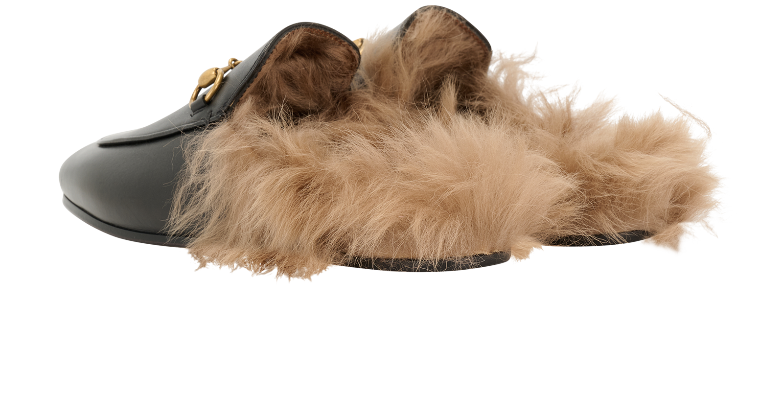 Gucci Princetown Mules, &pound;375, Shoes, Black, Leather/Shearling, Back view