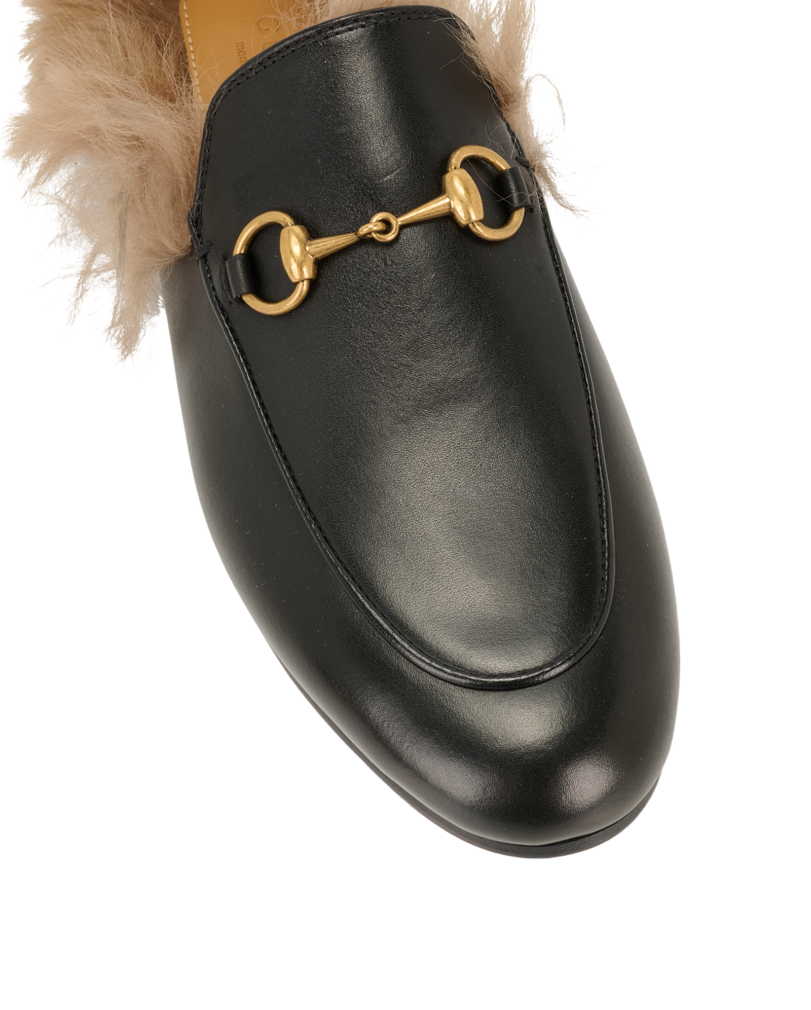 Gucci Princetown Mules, &pound;375, Shoes, Black, Leather/Shearling, Other view