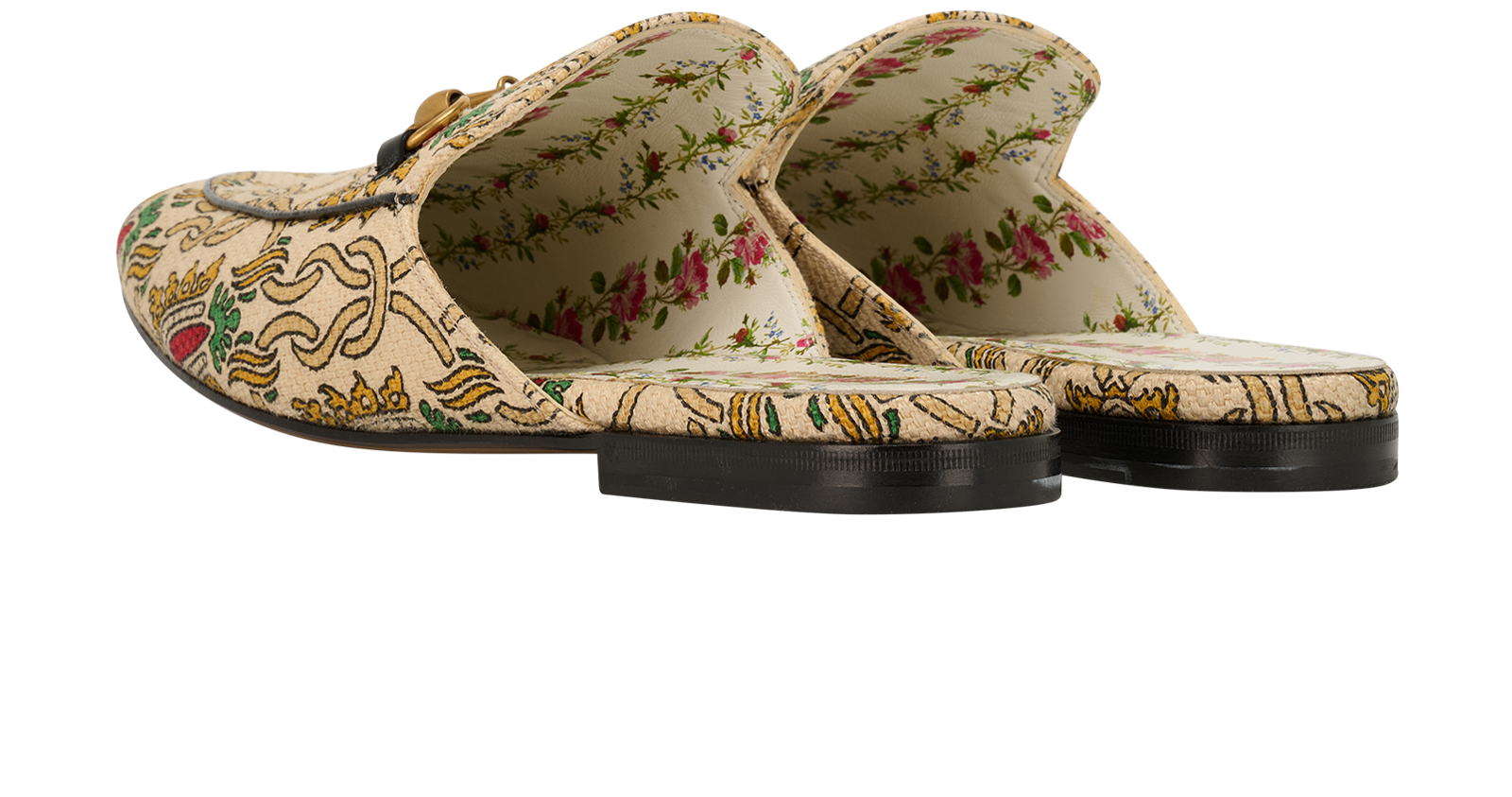 Gucci Princetown Mules, &pound;320, Shoes, Beige/Black/Red, Canvas/Leather, Back view