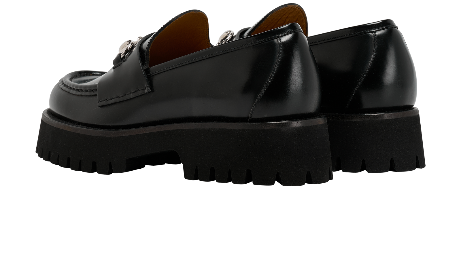 Gucci Horsebit Chunky Loafers, &pound;395, Shoes, Black, Leather, Back view
