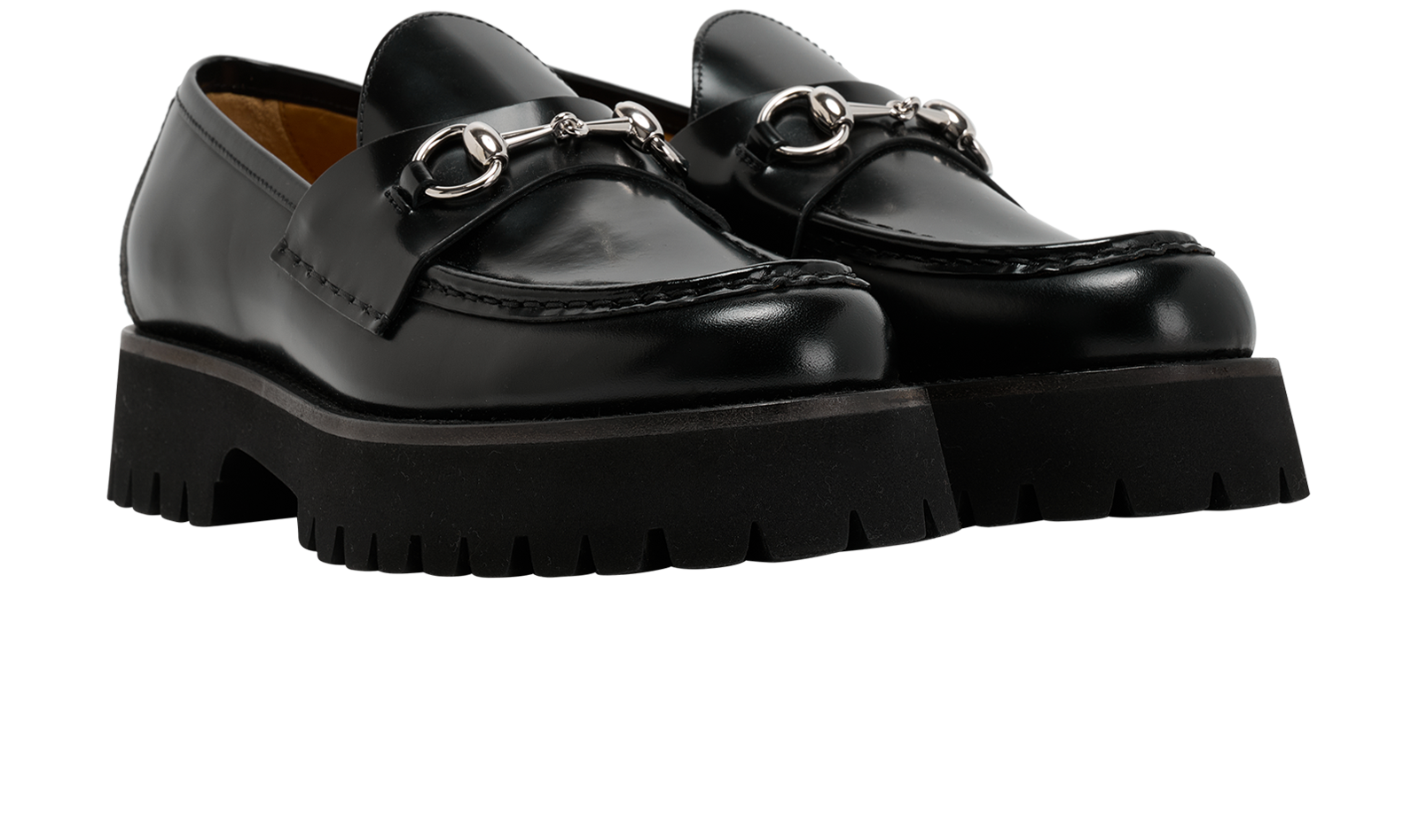 Gucci Horsebit Chunky Loafers, &pound;395, Shoes, Black, Leather, Side view