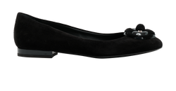 Chanel Camellia CC Ballet Flats, Suede, Black, UK5, 2*