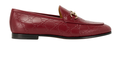 Gucci Jordaan Loafers, &pound;350, Shoes, Burgundy, Leather, Front view