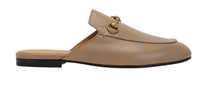 Gucci Princetown Slippers, &pound;350, Shoes, Beige, Leather, Front view