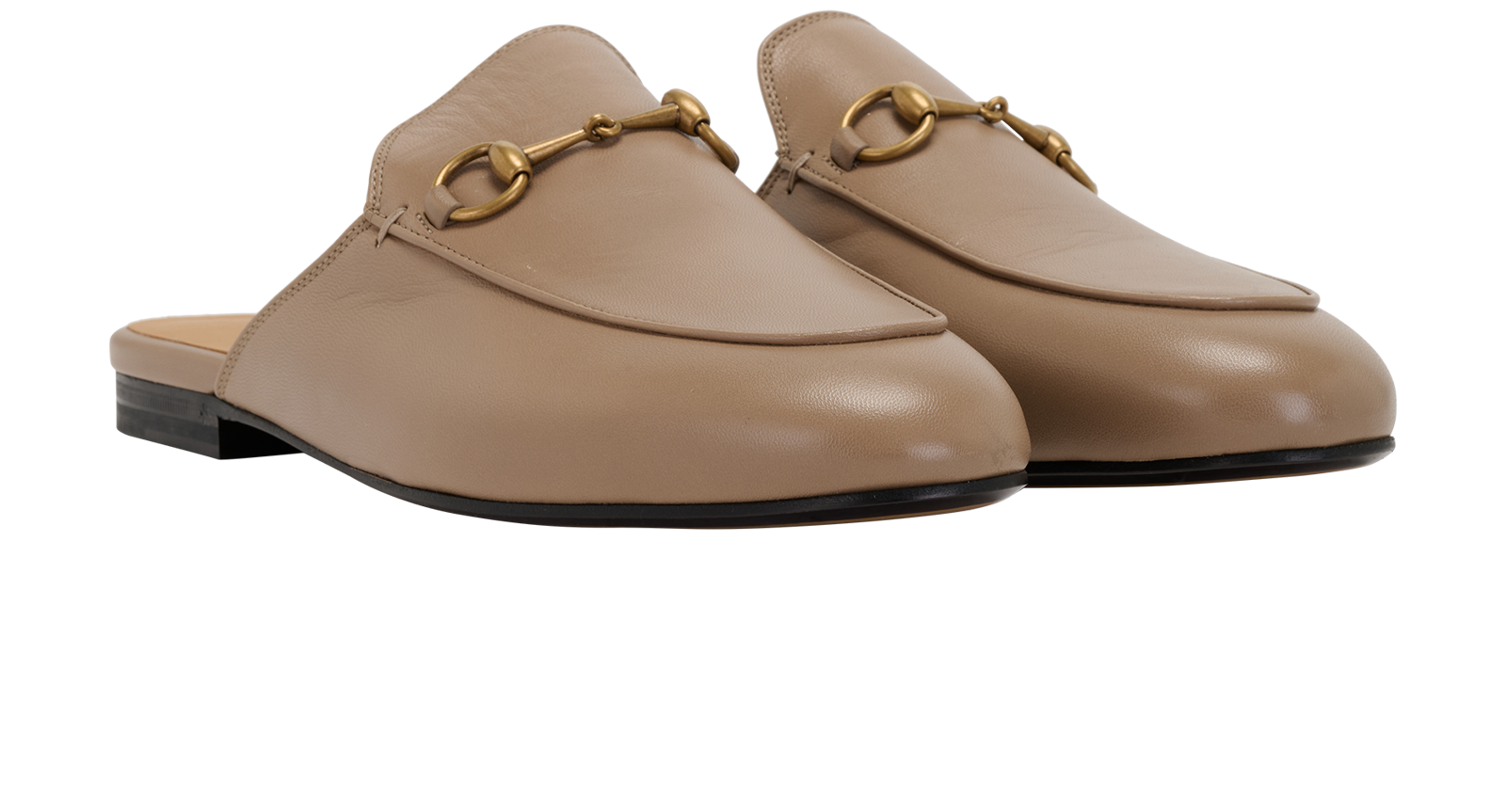 Gucci Princetown Slippers, &pound;350, Shoes, Beige, Leather, Side view