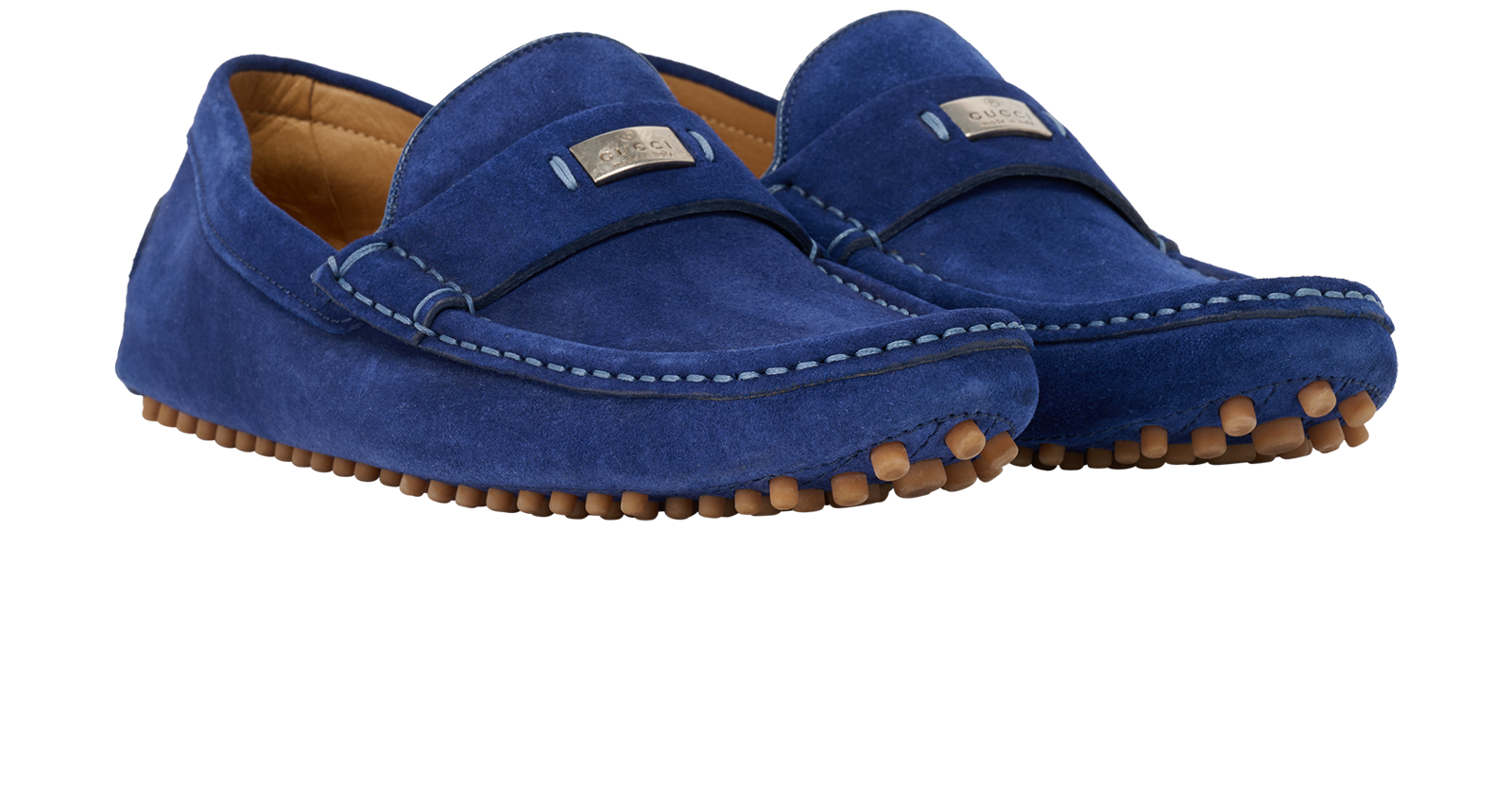 Gucci Driver Loafers, &pound;250, Shoes, Blue, Suede, Side view